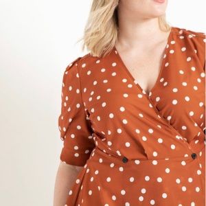 Polka Dot Peplum Shirt